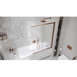 Liner parawan nawannowy 110x140 cm rozsuwany 2-częściowy lewy / prawy, miedziany szczotkowany