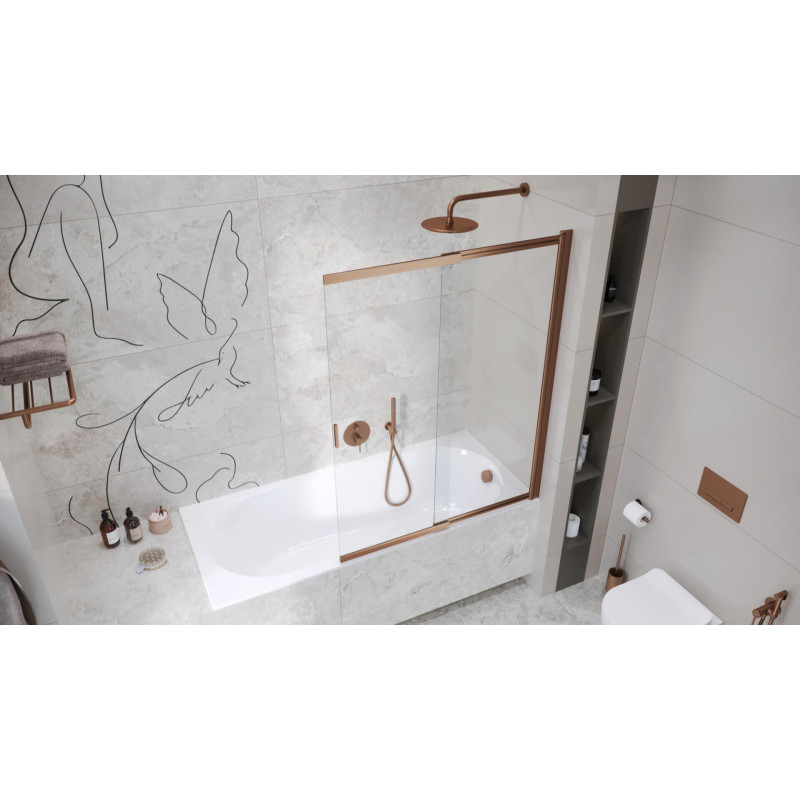 Liner parawan nawannowy 110x140 cm rozsuwany 2-częściowy lewy / prawy, miedziany szczotkowany