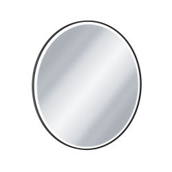 Corido lustro łazienkowe 100 cm okrągłe oświetlenie LED mata grzewcza, czarny mat