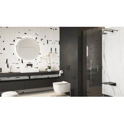 Corido lustro łazienkowe 100 cm okrągłe oświetlenie LED mata grzewcza, czarny mat