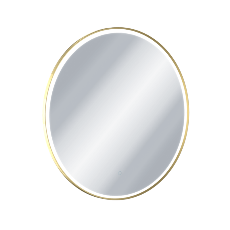 Corido lustro łazienkowe 100 cm okrągłe oświetlenie LED mata grzewcza, złoty połysk