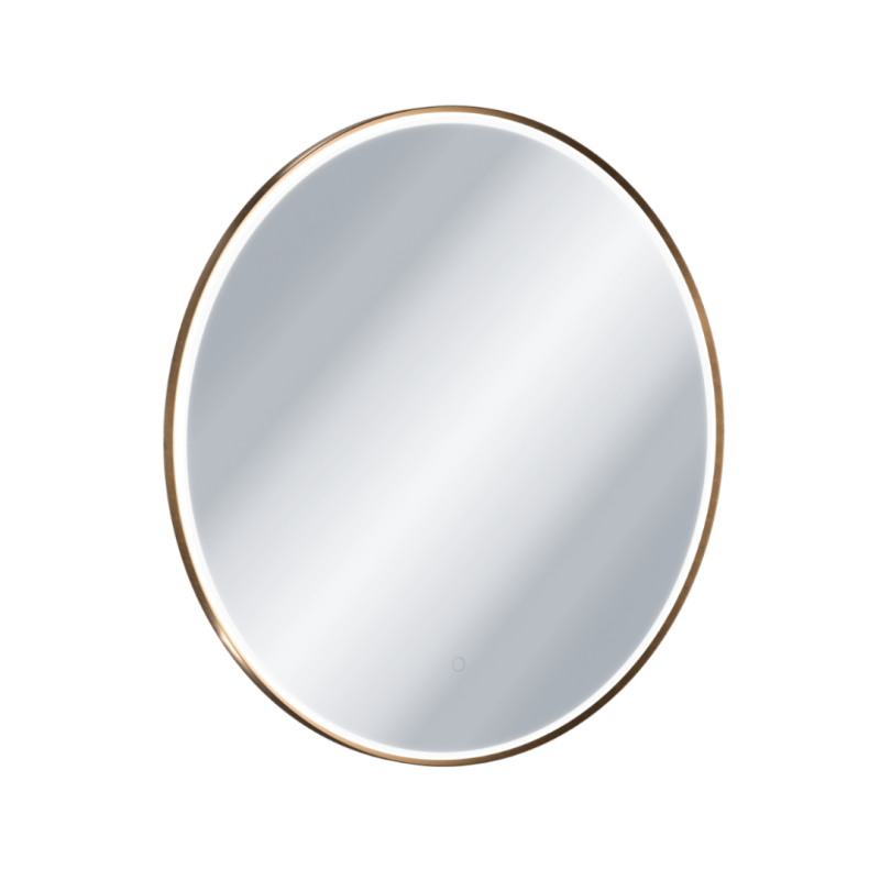 Corido lustro łazienkowe 100 cm okrągłe oświetlenie LED mata grzewcza, miedziany szczotkowany