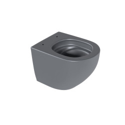 Luqa miska WC 48 cm wisząca bezrantowa, z system spłukiwania Spin 360, grafit mat