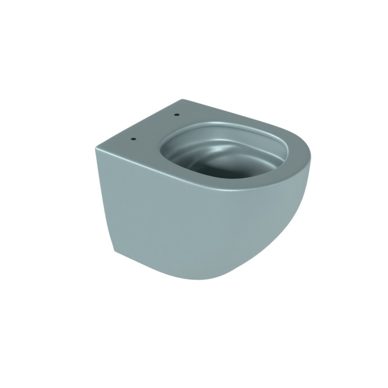 Luqa miska WC 48 cm wisząca bezrantowa, z system spłukiwania Spin 360, mint blue mat