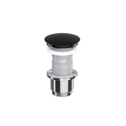 Design Korek klik-klak umywalkowo bidetowy, korpus chrom, pokrywa ceramiczna czarna