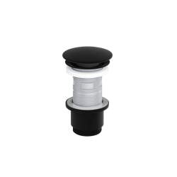 Design Korek klik-klak umywalkowo bidetowy, korpus czarny mat, pokrywa ceramiczna czarna