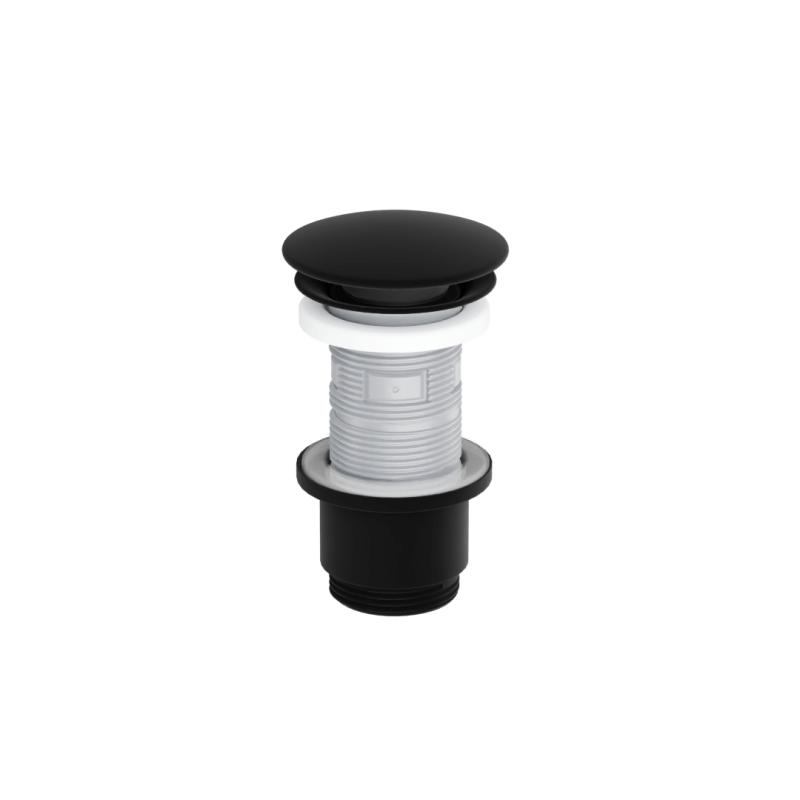 Design Korek klik-klak umywalkowo bidetowy, korpus czarny mat, pokrywa ceramiczna czarna