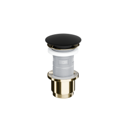 Design Korek klik-klak umywalkowo bidetowy, korpus złoty połysk, pokrywa ceramiczna czarna