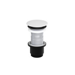 Design Korek klik-klak umywalkowo bidetowy, korpus czarny mat, pokrywa ceramiczna biały mat