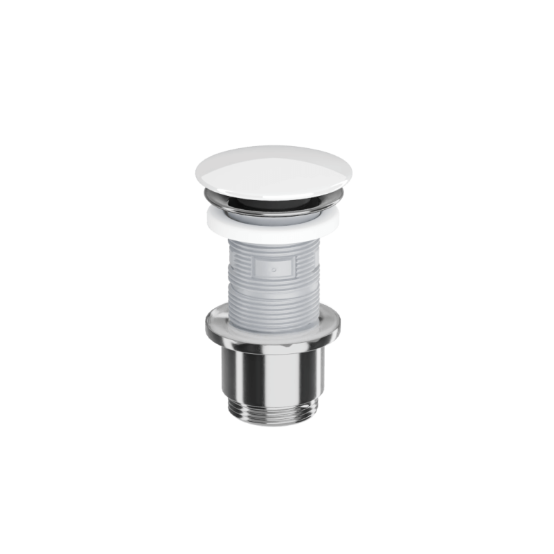 Design Korek klik-klak umywalkowy, korpus chrom, pokrywa ceramiczna biała