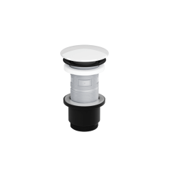 Design Korek klik-klak umywalkowy, korpus czarny mat,  pokrywa ceramiczna biała