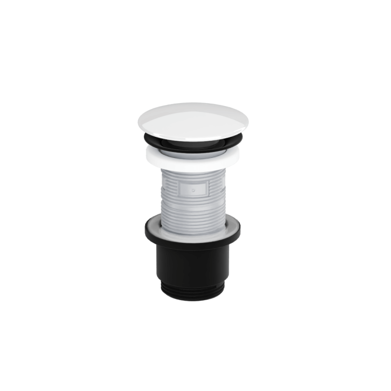 Design Korek klik-klak umywalkowy, korpus czarny mat,  pokrywa ceramiczna biała