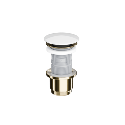 Design Korek klik-klak umywalkowy, korpus złoty połysk, pokrywa ceramiczna biała