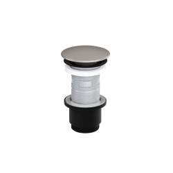 Design Korek klik-klak umywalkowo bidetowy, korpus czarny mat, pokrywa ceramiczna cappucino mat