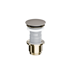 Design Korek klik-klak umywalkowo bidetowy, korpus złoty połysk, pokrywa ceramiczna cappucino mat