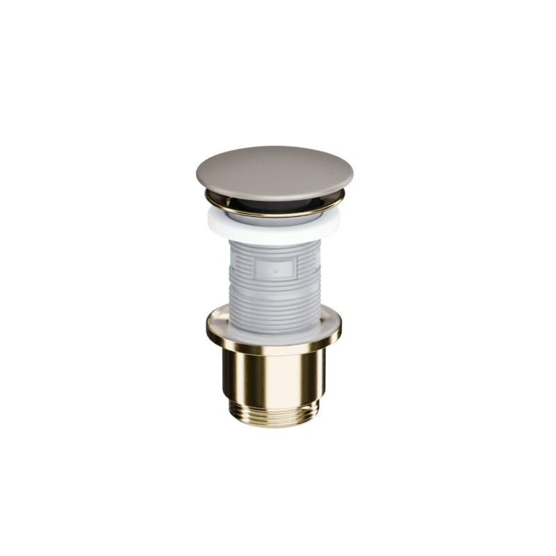 Design Korek klik-klak umywalkowo bidetowy, korpus złoty połysk, pokrywa ceramiczna cappucino mat