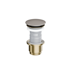 Design Korek klik-klak umywalkowo bidetowy, korpus złoty szczotkowany, pokrywa ceramiczna cappucino mat