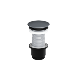 Design Korek klik-klak umywalkowo bidetowy, korpus czarny mat, pokrywa ceramiczna grafit mat