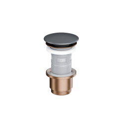 Design Korek klik-klak umywalkowo bidetowy, korpus miedziany szczotkowany, pokrywa ceramiczna grafit mat