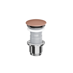 Design Korek klik-klak umywalkowo bidetowy, korpus chrom, pokrywa ceramiczna terracotta mat