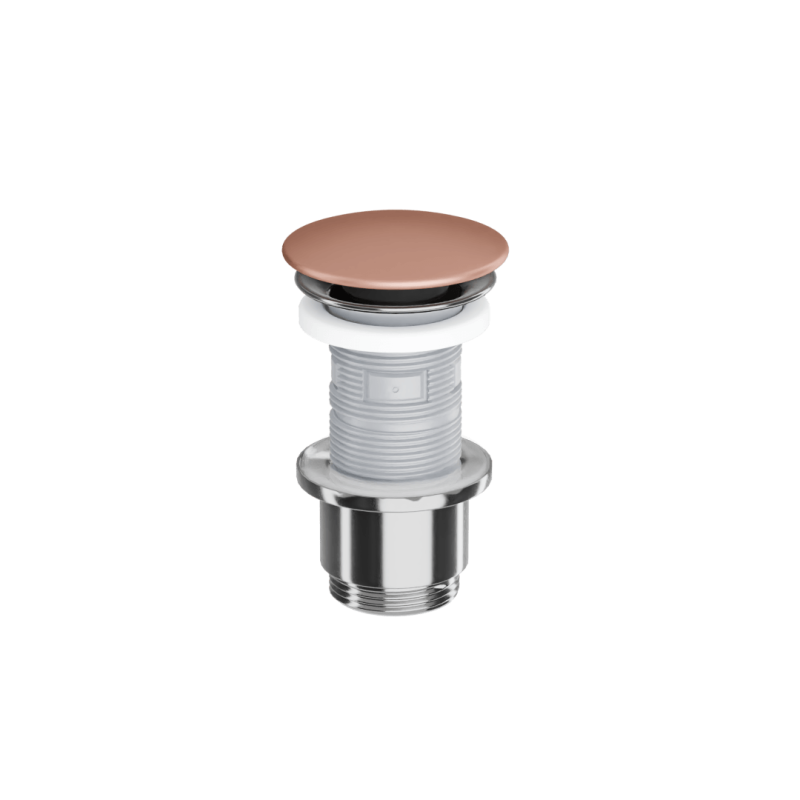 Design Korek klik-klak umywalkowo bidetowy, korpus chrom, pokrywa ceramiczna terracotta mat