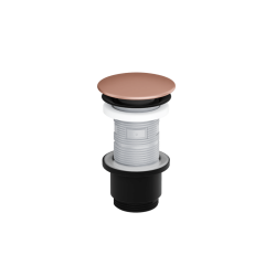 Design Korek klik-klak umywalkowo bidetowy, korpus czarny mat, pokrywa ceramiczna terracotta mat