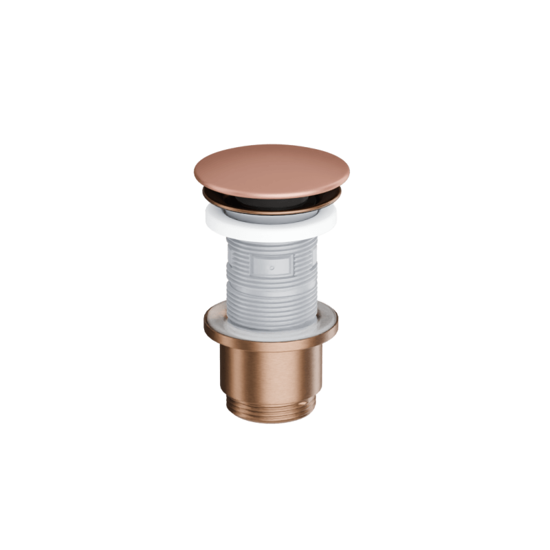 Design Korek klik-klak umywalkowo bidetowy, korpus miedziany szczotkowany, pokrywa ceramiczna terracotta mat