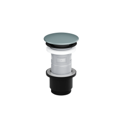 Design Korek klik-klak umywalkowo bidetowy, korpus czarny mat, pokrywa ceramiczna mint blue mat