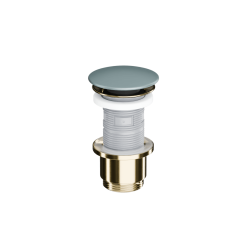 Design Korek klik-klak umywalkowo bidetowy, korpus złoty połysk, pokrywa ceramiczna mint blue mat