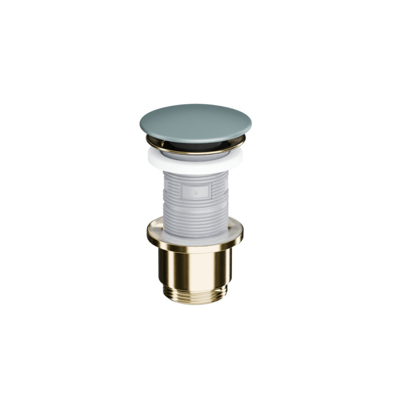 Design Korek klik-klak umywalkowo bidetowy, korpus złoty połysk, pokrywa ceramiczna mint blue mat