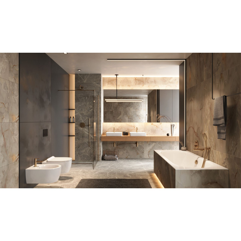 Doto D 54 Spin 360 miska WC 54 cm wisząca, bezrantowa z deską wolnoopadającą, biały połysk