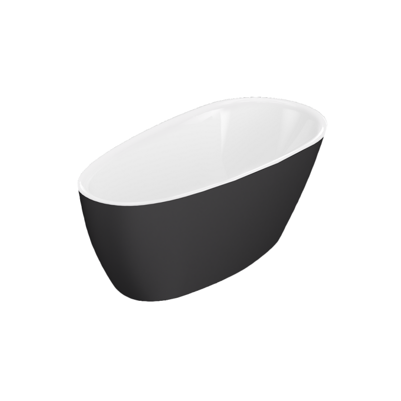 Olia 2.0 Wanna wolnostojąca 160 x 75 biały połysk/czarny mat