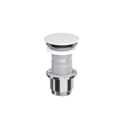 Design Korek klik-klak umywalkowy, korpus chrom, pokrywa ceramiczna śnieżnobiały