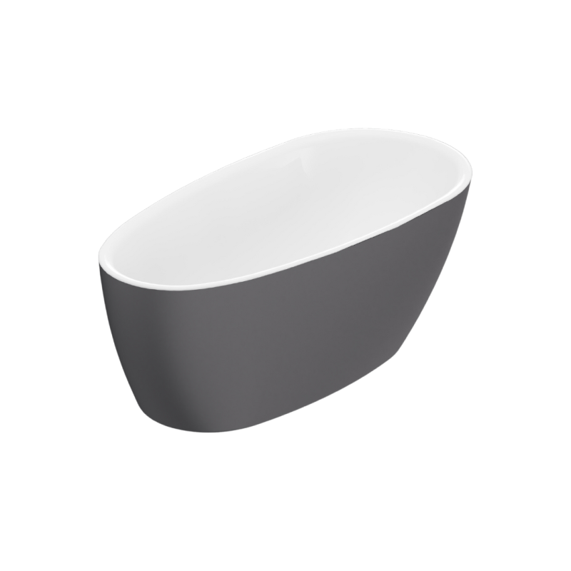 Olia 2.0 Wanna wolnostojąca 160 x 75 biały połysk/szary mat