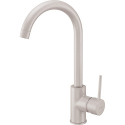 Elegancka Bateria Kuchenna Premium Beż-Stal - Jednouchwytowa, Stojąca, Obrotowa Wylewka