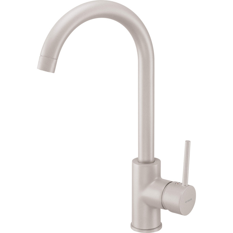 Elegancka Bateria Kuchenna Premium Beż-Stal - Jednouchwytowa, Stojąca, Obrotowa Wylewka