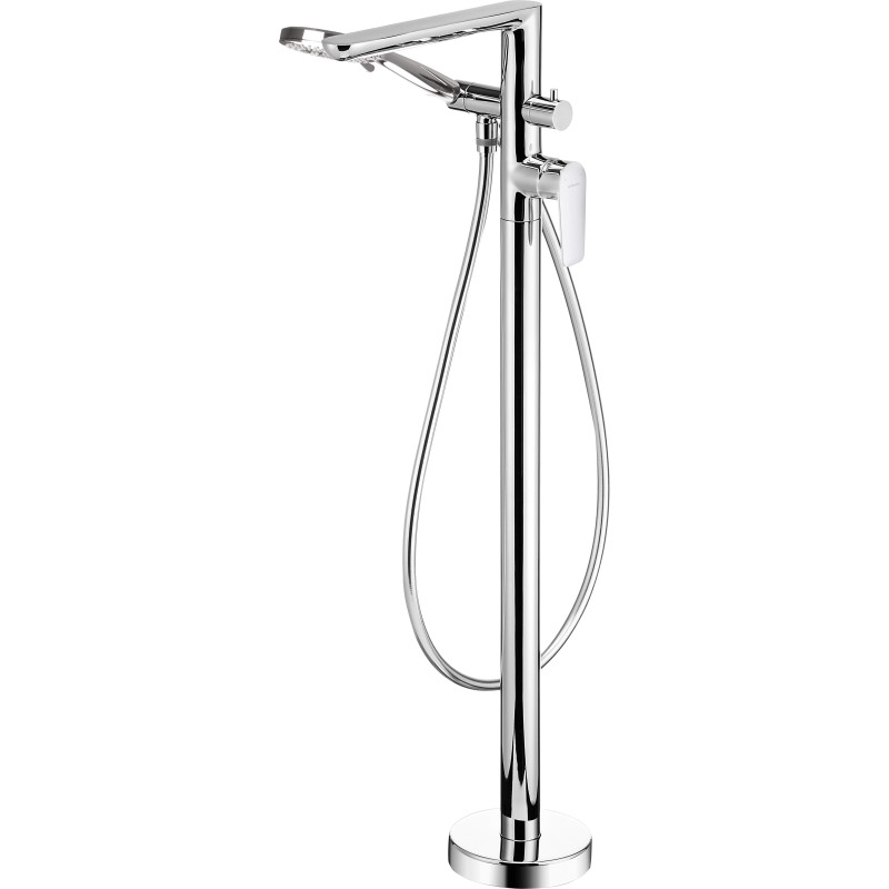 Elegancka Bateria Wolnostojąca z Prysznicem - Chromowany Design i Wyjątkowa Funkcjonalność