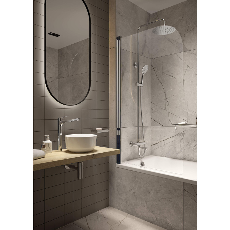 Chromowany Mosiężny Styl: Jednouchwytowa Bateria Łazienkowa Elegance 308 mm