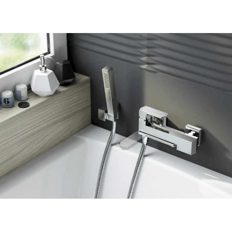 Elegancka Bateria Wannowa Jednouchwytowa z Chromowaną Składaną Wylewką