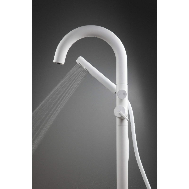 Deante Silia bateria wannowa wolnostojąca bianco