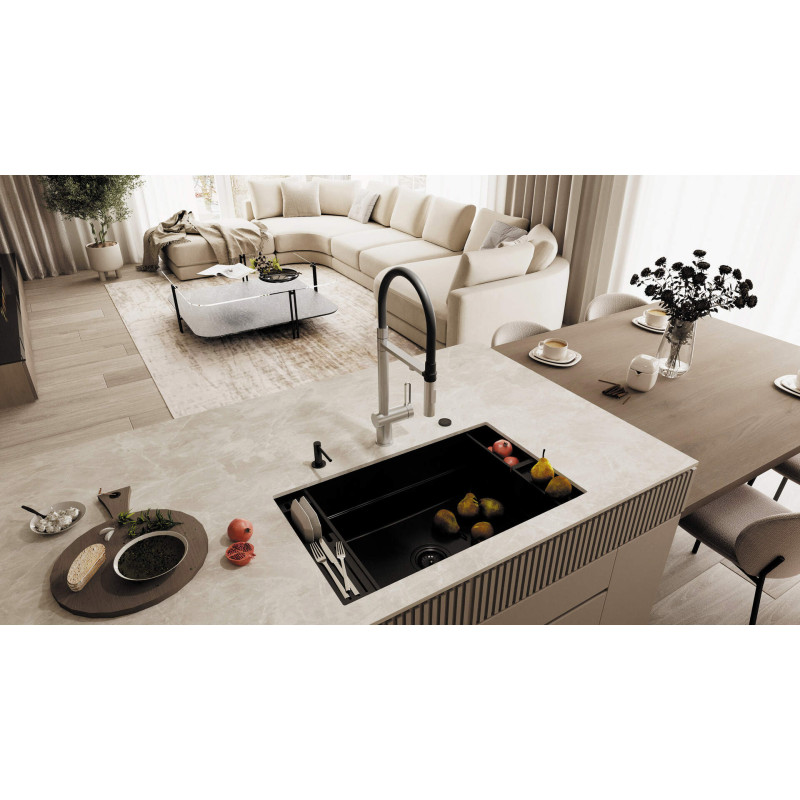 Elastyczna bateria kuchenna z podłączeniem do filtra – stalowa elegancja i funkcjonalność!