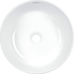 Elegancka umywalka ceramiczna nablatowa w kolorze białym - styl asymetryczny