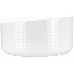 Elegancka umywalka ceramiczna nablatowa w kolorze białym - styl asymetryczny