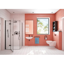 Exklusiva - Elegancka Kabina Prysznicowa 80x100 z Systemem Cichego Zamknięcia i Active Cover