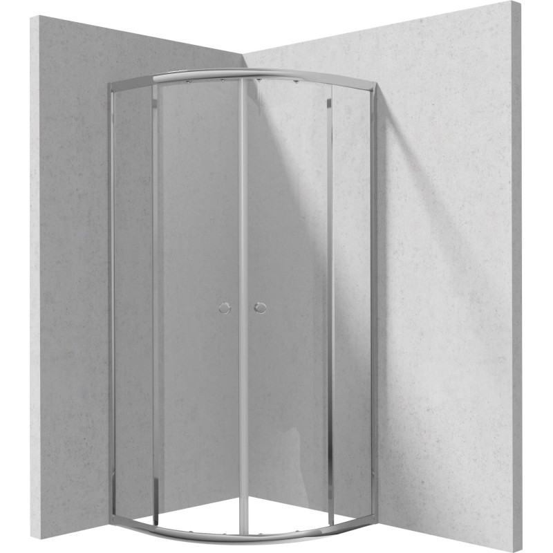 Elegancka Kabina Prysznicowa 90 cm Chromowana z Szkłem Transparentnym 4 mm