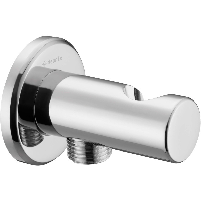 Kątowe przyłącze z uchwytem na słuchawkę, chrom, mosiądz, montaż podtynkowy