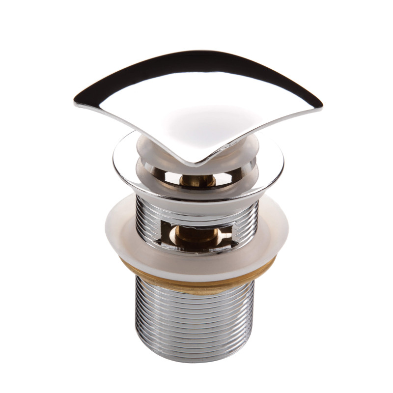 Kwadratowy Korek Click-Clack Chrom z Przelewem do Umywalki i Bidetu