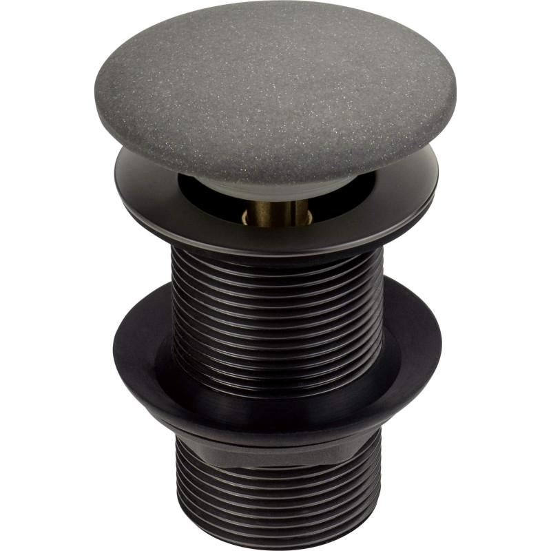 Granitowy korek click-clack do umywalki, antracytowy elegancki design, 1 1/4'', bez przelewu