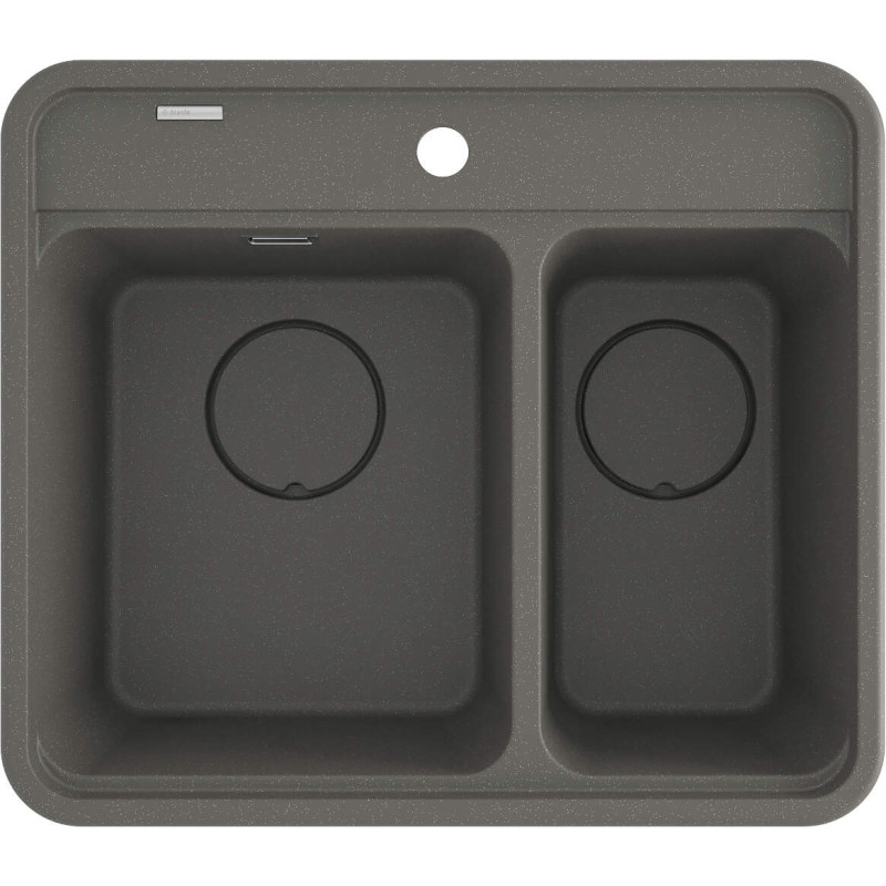 Elegancki Antracytowy Zlewozmywak Granitowy 1.5-komorowy z Automatycznym Osprzętem