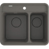 Elegancki Antracytowy Zlewozmywak Granitowy 1.5-komorowy z Automatycznym Osprzętem
